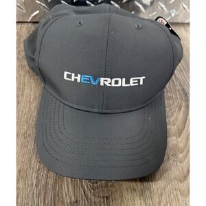 Chevrolet EV Electric Vehicle Strapback Baseball Cap Hat Gray Adjustable Chevy
